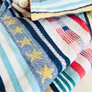 [Cabin Creek] Y2K American Flag 100% Cotton Short Sleeve Button Unisex Shirt